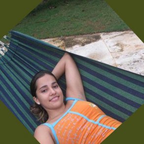 Stribet hngekje i mrk bl og grn