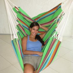 H&aelig;ngek&oslash;jestol i farverigt Mexico gr&oslash;nt stof