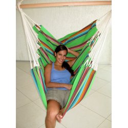 H&aelig;ngek&oslash;jestol i farverigt Mexico gr&oslash;nt stof