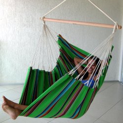 H&aelig;ngek&oslash;jestol i farverigt Mexico gr&oslash;nt stof