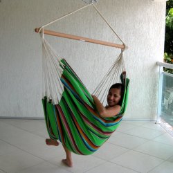 H&aelig;ngek&oslash;jestol i farverigt Mexico gr&oslash;nt stof