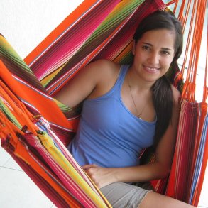 Chic Hngekjestol i farverigt stof - Outdoor Pro - Mexico Orange