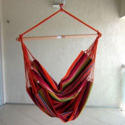 Chic Hngekjestol i farverigt stof - Outdoor Pro - Mexico Orange