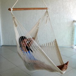 Populr Hngekjestol i naturhvidt Net af bomuld