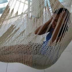 Populr Hngekjestol i naturhvidt Net af bomuld