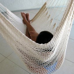 Populr Hngekjestol i naturhvidt Net af bomuld