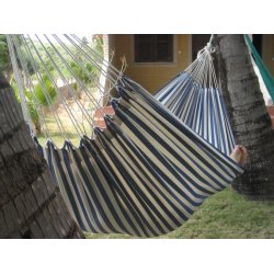 Maritim hngekje C344 - Bl og hvid stribet stof hngekje