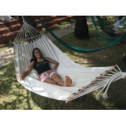 Naturhvid hngekje med tvr stnger 80 cm