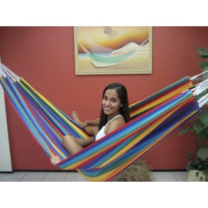 Farverig stribet hængekøje i 100% ny bomulds stof