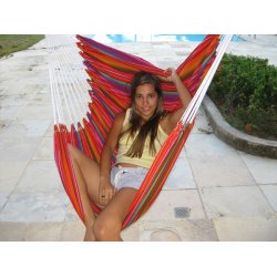 H&aelig;ngek&oslash;jestol i gylden farvemix Guatemala Textil