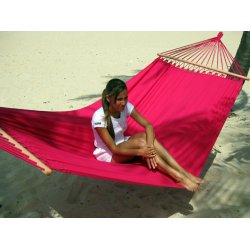 Chic PINK stofhngekje med brede tvrpinde til Sol og Sommer