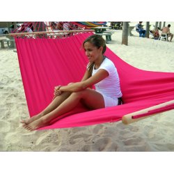 Chic PINK stofhngekje med brede tvrpinde til Sol og Sommer