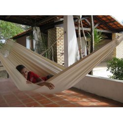 Naturhvid dobbelt hngekje uden borter fra Brasilien