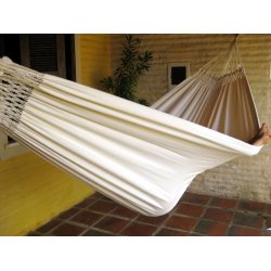 Naturhvid dobbelt hngekje uden borter fra Brasilien