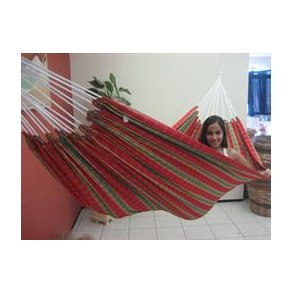 Textil Hængekøje i rødt ternet stof