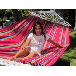 Strk farverig stofhngekje med Mexico Pink design og 1,60 meter tvrpind