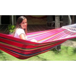 Strk farverig stofhngekje med Mexico Pink design og 1,60 meter tvrpind