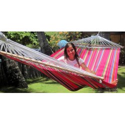 Strk farverig stofhngekje med Mexico Pink design og 1,60 meter tvrpind