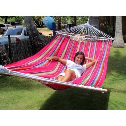 Strk farverig stofhngekje med Mexico Pink design og 1,60 meter tvrpind