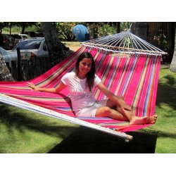 Strk farverig stofhngekje med Mexico Pink design og 1,60 meter tvrpind